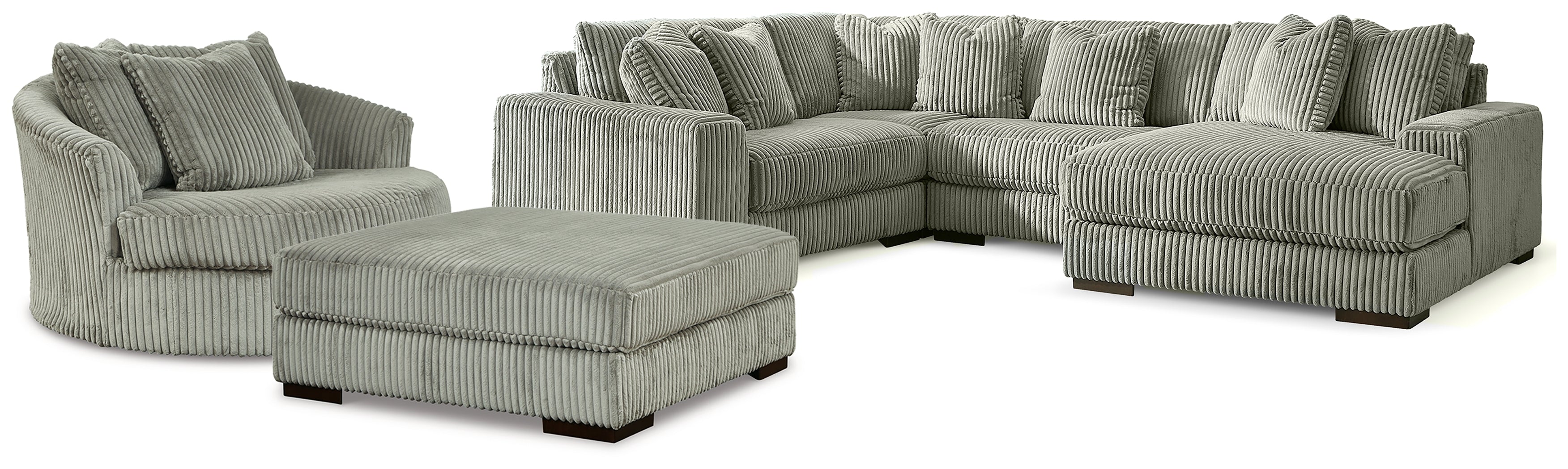 Best Furniture Outlet - Ashley Furniture - Lindyn 4-Piece Sectional, Chair and Ottoman - 4-Piece Sectional, Chair and Ottoman - 21105U11