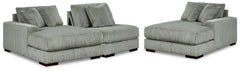 Best Furniture Outlet - Ashley Furniture - Lindyn Sectional - RAF 3-Piece Sectional with Double Chaise / Fog - 21105S18