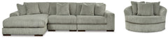 Best Furniture Outlet - Ashley Furniture - Lindyn 3-Piece Sectional and Oversized Swivel Accent Chair - 3-Piece Sectional and Oversized Swivel Accent Chair - 21105U6