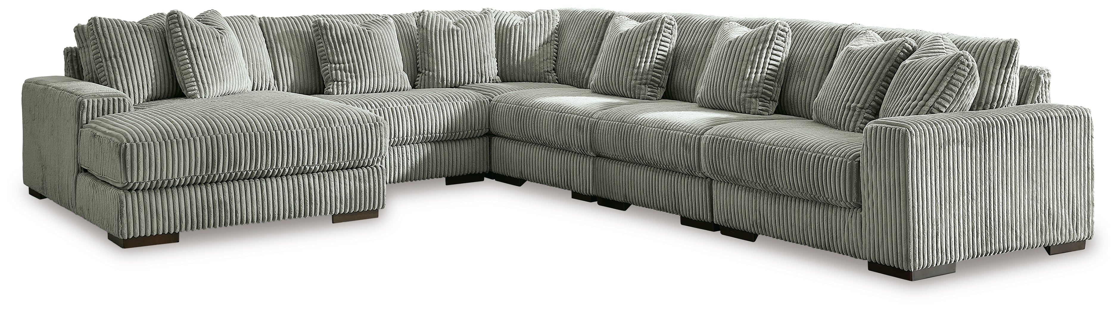 Best Furniture Outlet - Ashley Furniture - Lindyn Sectional - RAF 6-Piece Sectional with Chaise / Fog - 21105S8