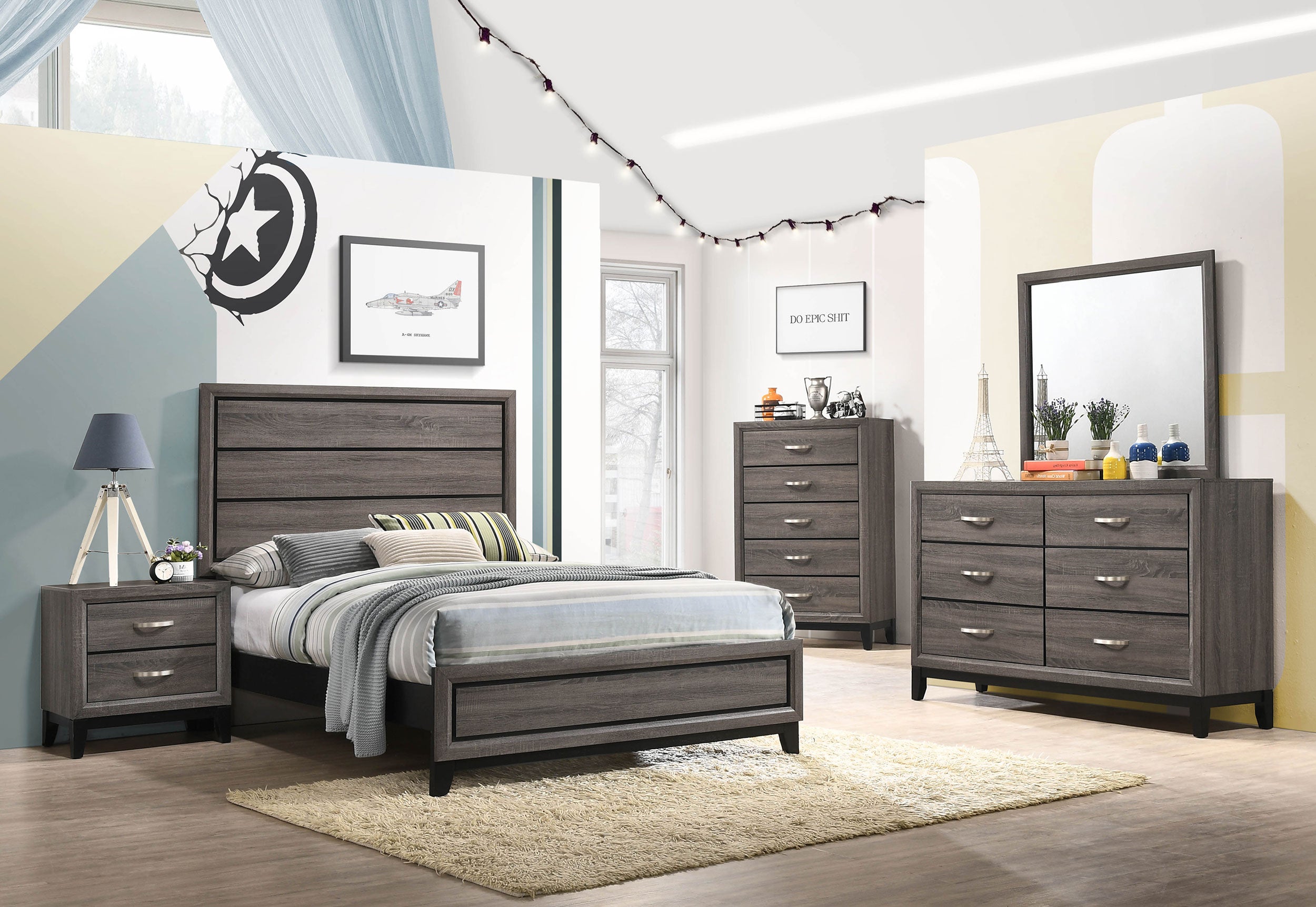 Best Furniture Outlet - Coaster - Watson 5-piece Full Bedroom Set Grey Oak - 212421F-S5