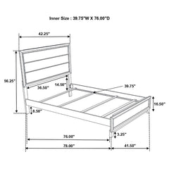 Watson Five-piece Twin Bedroom Set Grey Oak