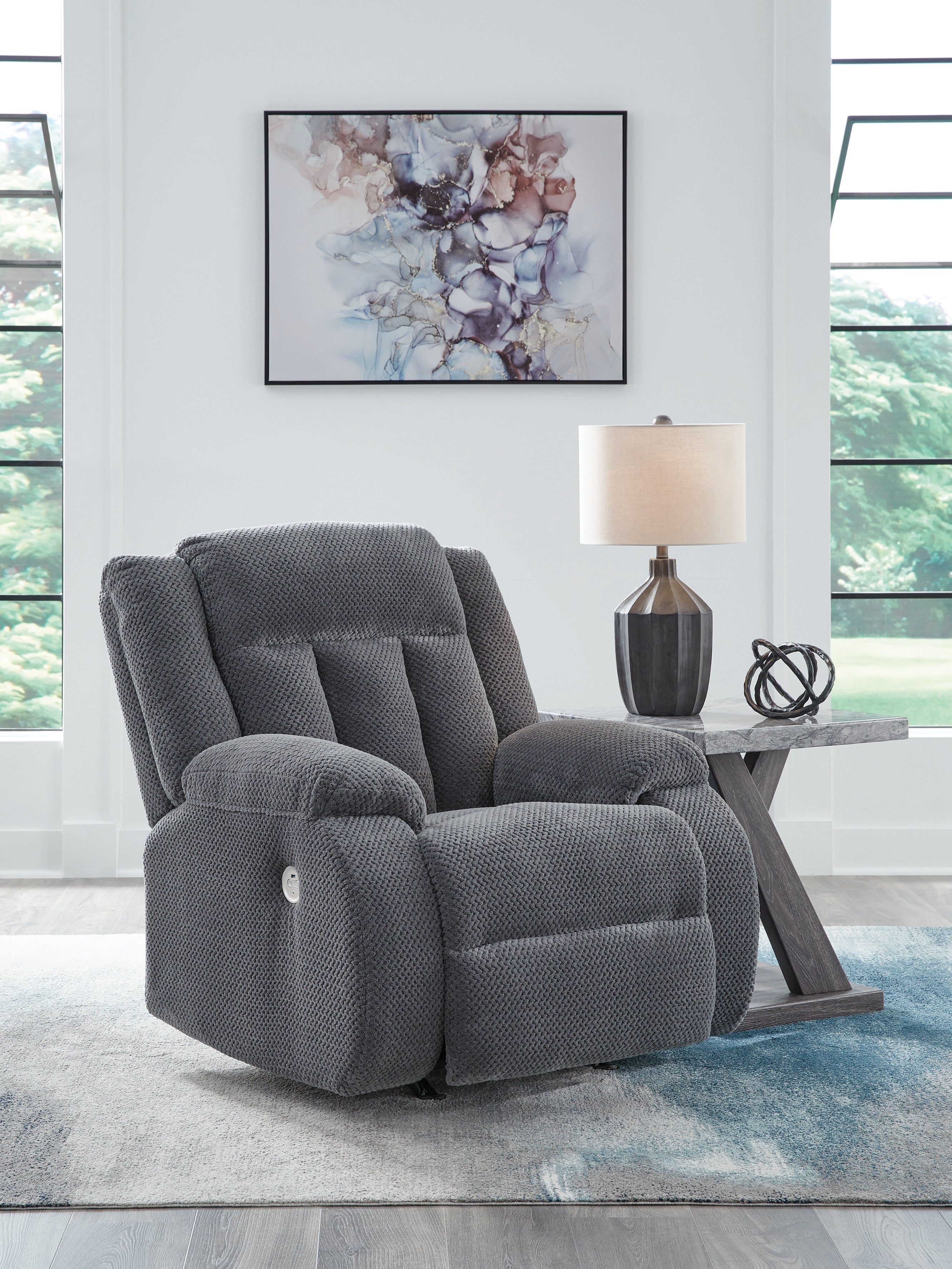 Best Furniture Outlet - Ashley Furniture - Observation Living Room - Power Rocker Recliner / Steel - PC2140598