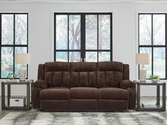 Best Furniture Outlet - Ashley Furniture - Observation Living Room - REC PWR Sofa w/Drop Down Table / Chocolate - PC2140699