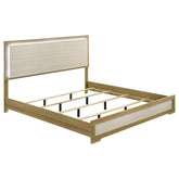 Best Furniture Outlet - Coaster - Hyland Eastern King Panel Bed LED Headboard Natural - 215651KE