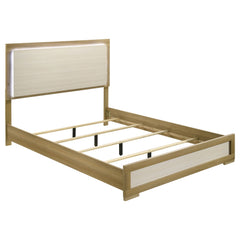 Best Furniture Outlet - Coaster - Hyland Wood Queen LED Panel Bed Natural and White - 215651Q