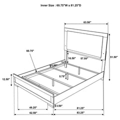 Hyland Wood Queen LED Panel Bed Natural and White