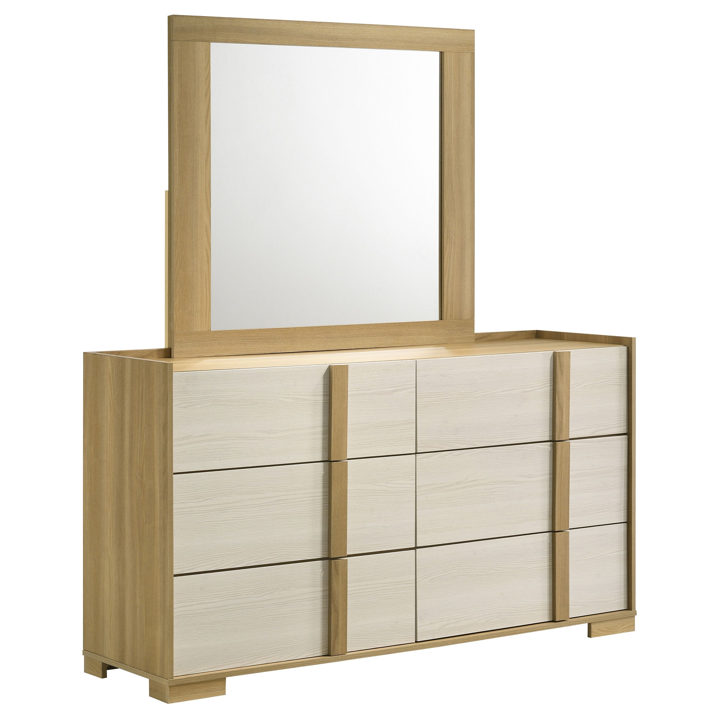 Best Furniture Outlet - Coaster - Hyland 6-drawer Dresser with Mirror Natural - 215653M