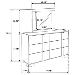 Hyland 6-drawer Dresser with Mirror Natural