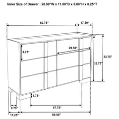 Hyland 6-drawer Dresser Natural