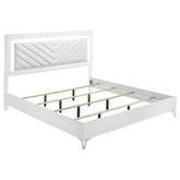 Best Furniture Outlet - Coaster - Cassia Eastern King LED Panel Bed White High Gloss - 215791KE