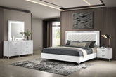 Best Furniture Outlet - Coaster - Cassia 4-piece Queen LED Bedroom Set White High Gloss - 215791Q-S4
