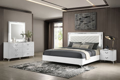 Best Furniture Outlet - Coaster - Cassia 4-piece Queen LED Bedroom Set White High Gloss - 215791Q-S4