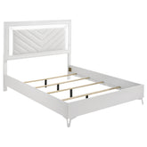 Best Furniture Outlet - Coaster - Cassia Queen LED Panel Bed White High Gloss - 215791Q