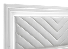 Cassia Queen LED Panel Bed White High Gloss