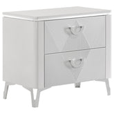 Best Furniture Outlet - Coaster - Cassia 2-drawer Nightstand Bedside Table White High Gloss - 215792