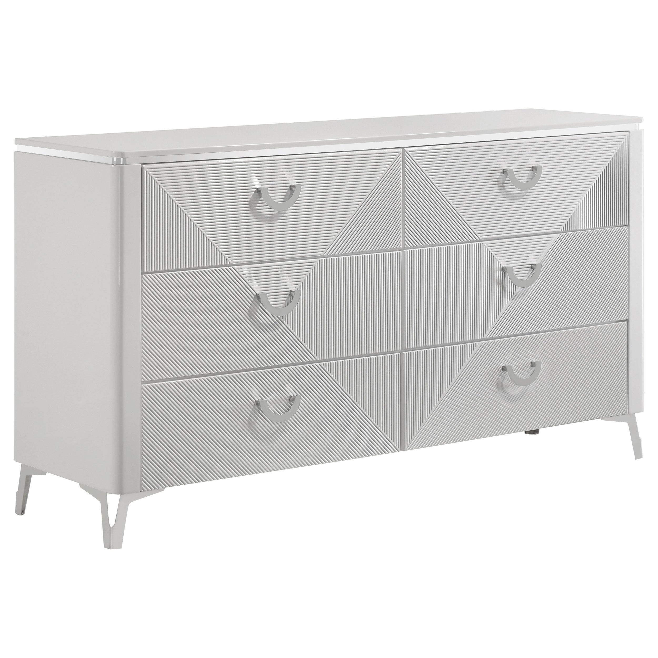 Best Furniture Outlet - Coaster - Cassia 6-drawer Bedroom Dresser Cabinet White High Gloss - 215793