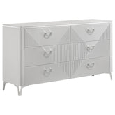 Best Furniture Outlet - Coaster - Cassia 6-drawer Bedroom Dresser Cabinet White High Gloss - 215793