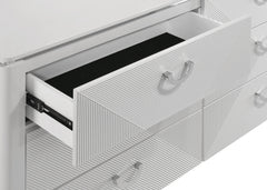 Cassia 6-drawer Bedroom Dresser Cabinet White High Gloss