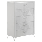 Best Furniture Outlet - Coaster - Cassia 5-drawer Bedroom Chest of Drawers White High Gloss - 215795