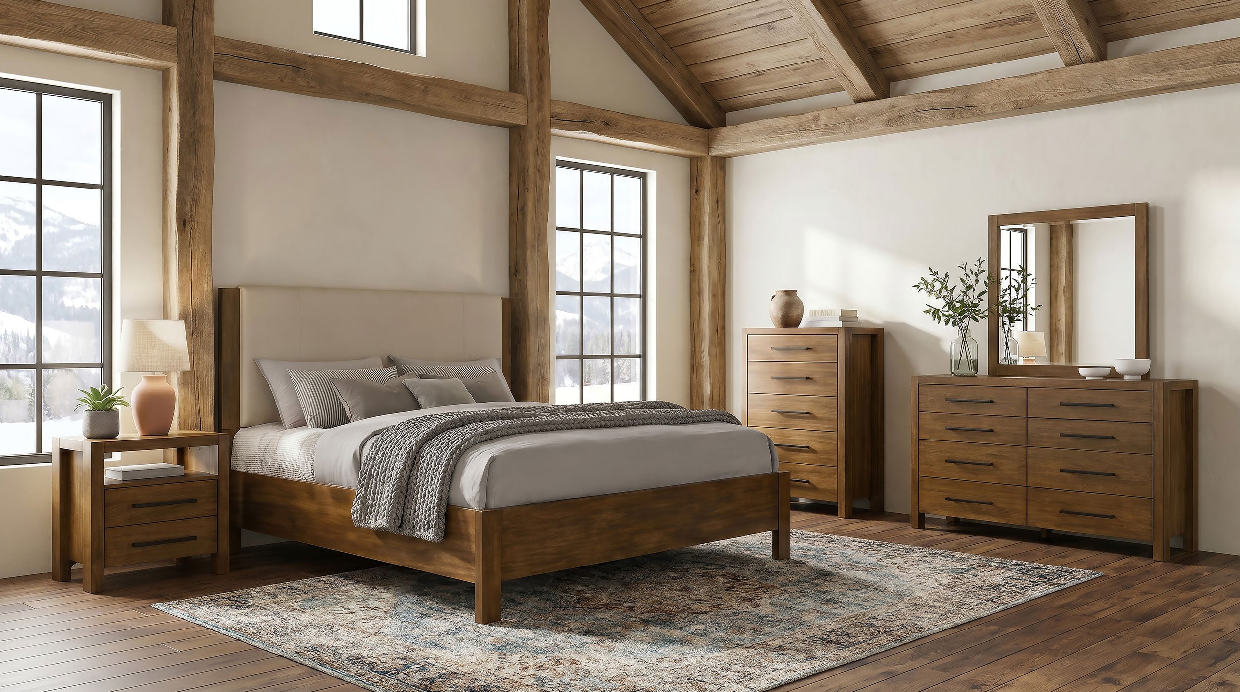 Best Furniture Outlet - Coaster - Adderley 5-piece Eastern King Bedroom Set Warm Brown - 215851KE-S5