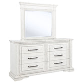 Best Furniture Outlet - Coaster - McKinney 6-drawer Bedroom Dresser with Mirror Vintage White - 215873M