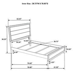 Valen Wood Twin Panel Bed Light Taupe