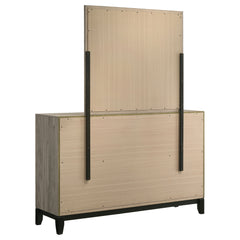 Valen 6-drawer Bedroom Dresser and Mirror Light Taupe