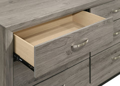 Valen 6-drawer Bedroom Dresser and Mirror Light Taupe