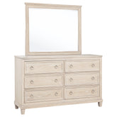 Best Furniture Outlet - Coaster - Pembroke 6-drawer Bedroom Dresser with Mirror Washed Oak - 215923M