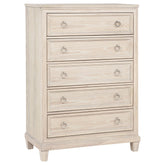 Best Furniture Outlet - Coaster - Pembroke 5-drawer Chest of Drawers Washed Oak - 215925