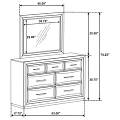 Atlas 7-drawer Bedroom Dresser and Mirror Set Dark Oak