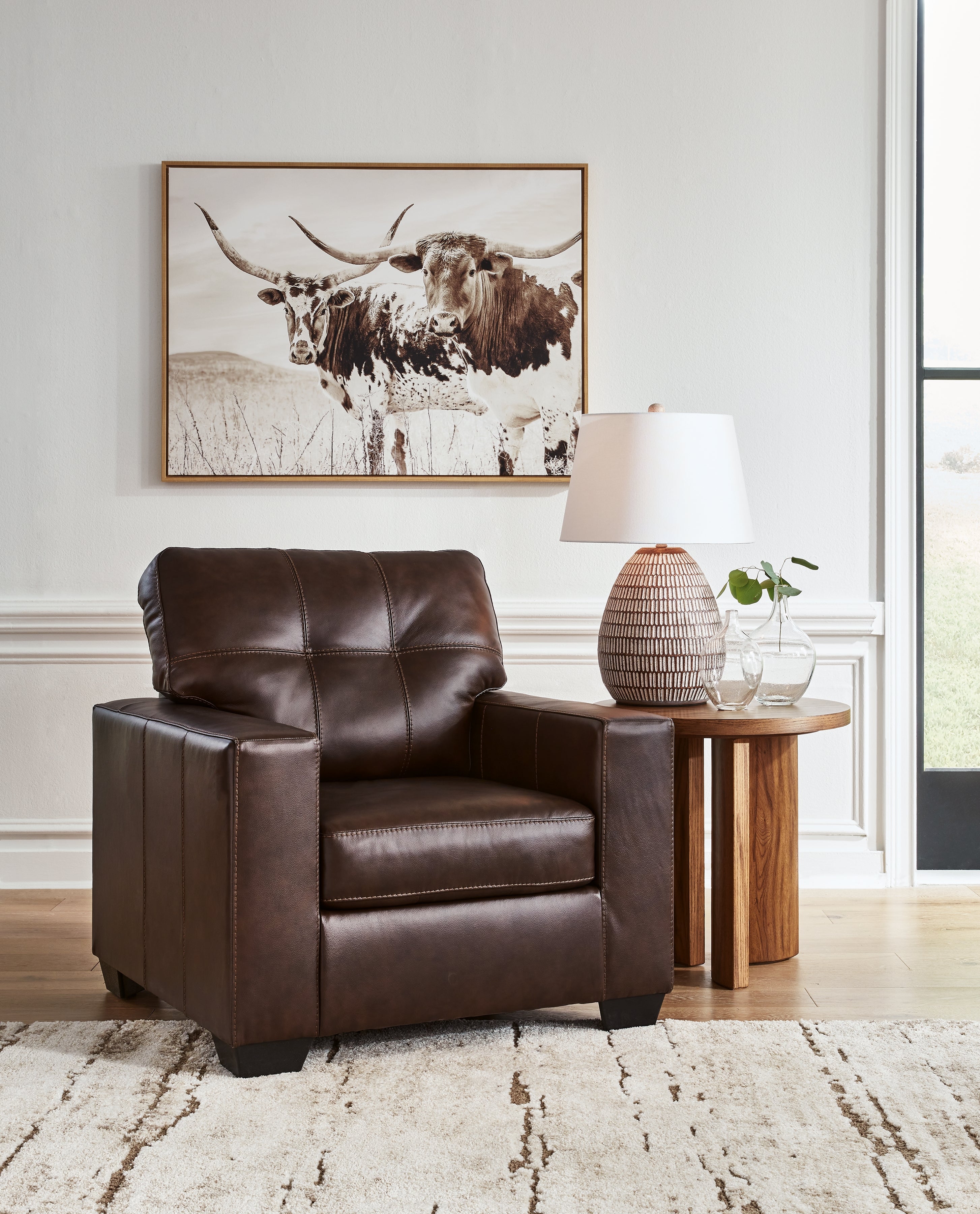 Best Furniture Outlet - Ashley Furniture - Santorine Living Room - Chair / Dark Brown - 2170620