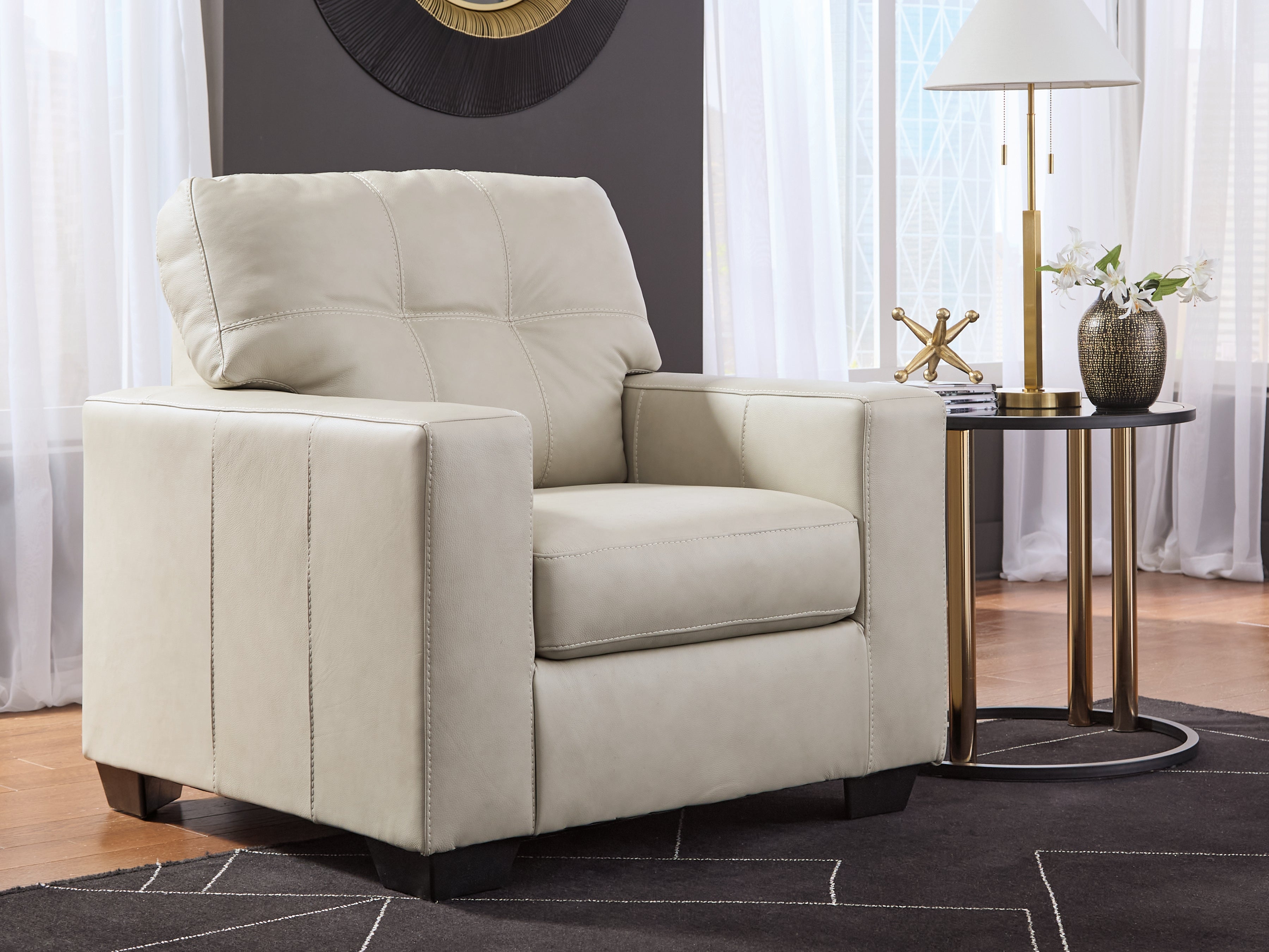 Best Furniture Outlet - Ashley Furniture - Santorine Living Room - Chair / Bone - 2170820