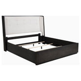 Best Furniture Outlet - Coaster - Leandro 55-inch California King Wingback Bed Burnished Black - 222491KW