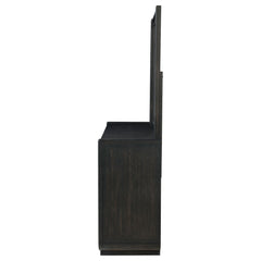 Leandro 8-drawer Bedroom Dresser with Mirror Burnished Black