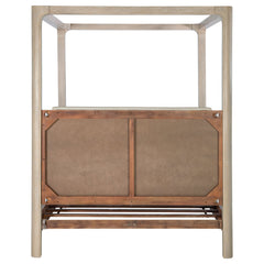 Solano 83-inch California King Canopy Bed Weathered Mango