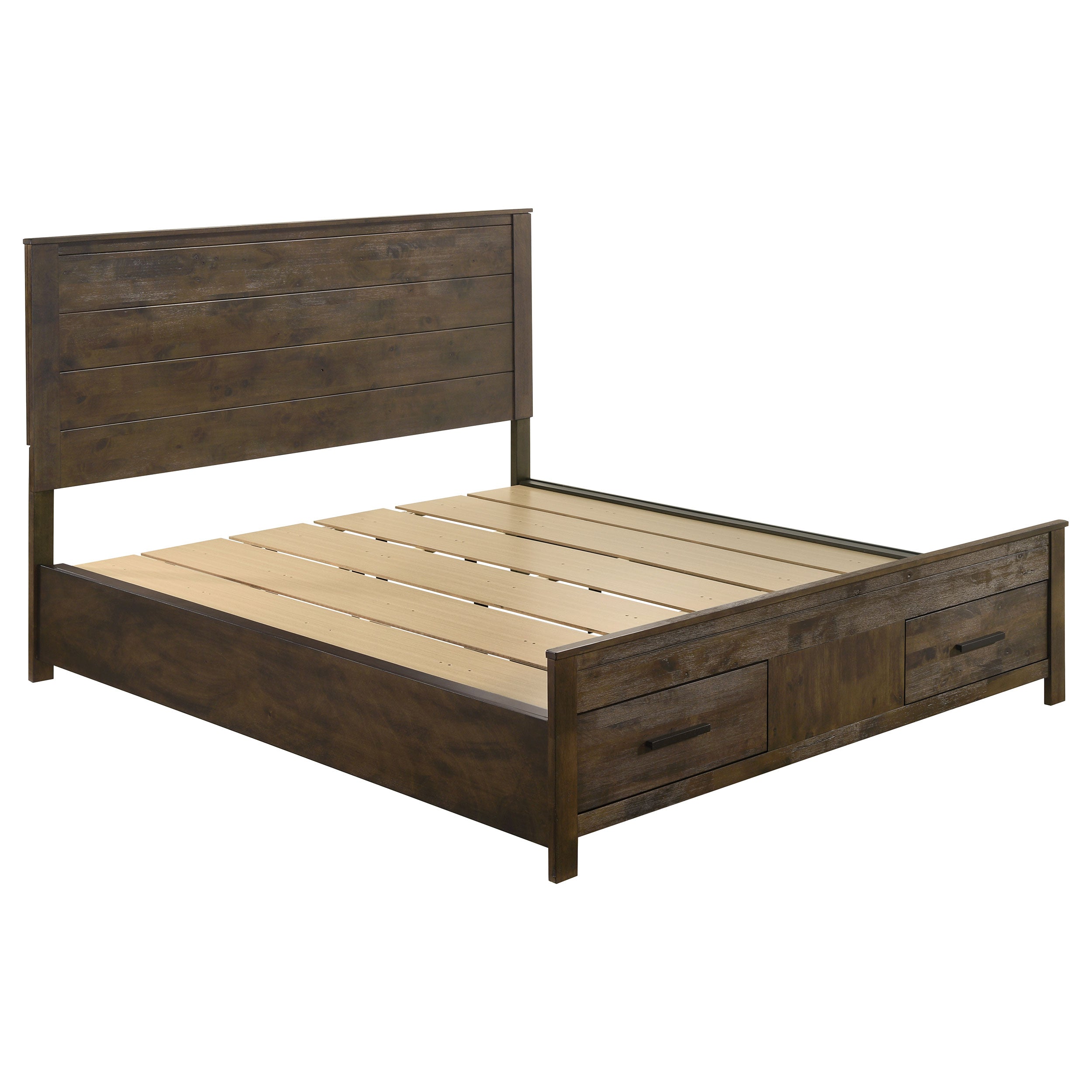 Best Furniture Outlet - Coaster - Woodmont California King Storage Bed Rustic Golden Brown - 222631KW