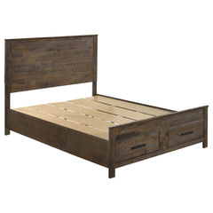 Best Furniture Outlet - Coaster - Woodmont Wood Queen Storage Panel Bed Rustic Golden Brown - 222631Q