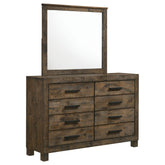 Best Furniture Outlet - Coaster - Woodmont 8-drawer Dresser with Mirror Rustic Golden Brown - 222633M