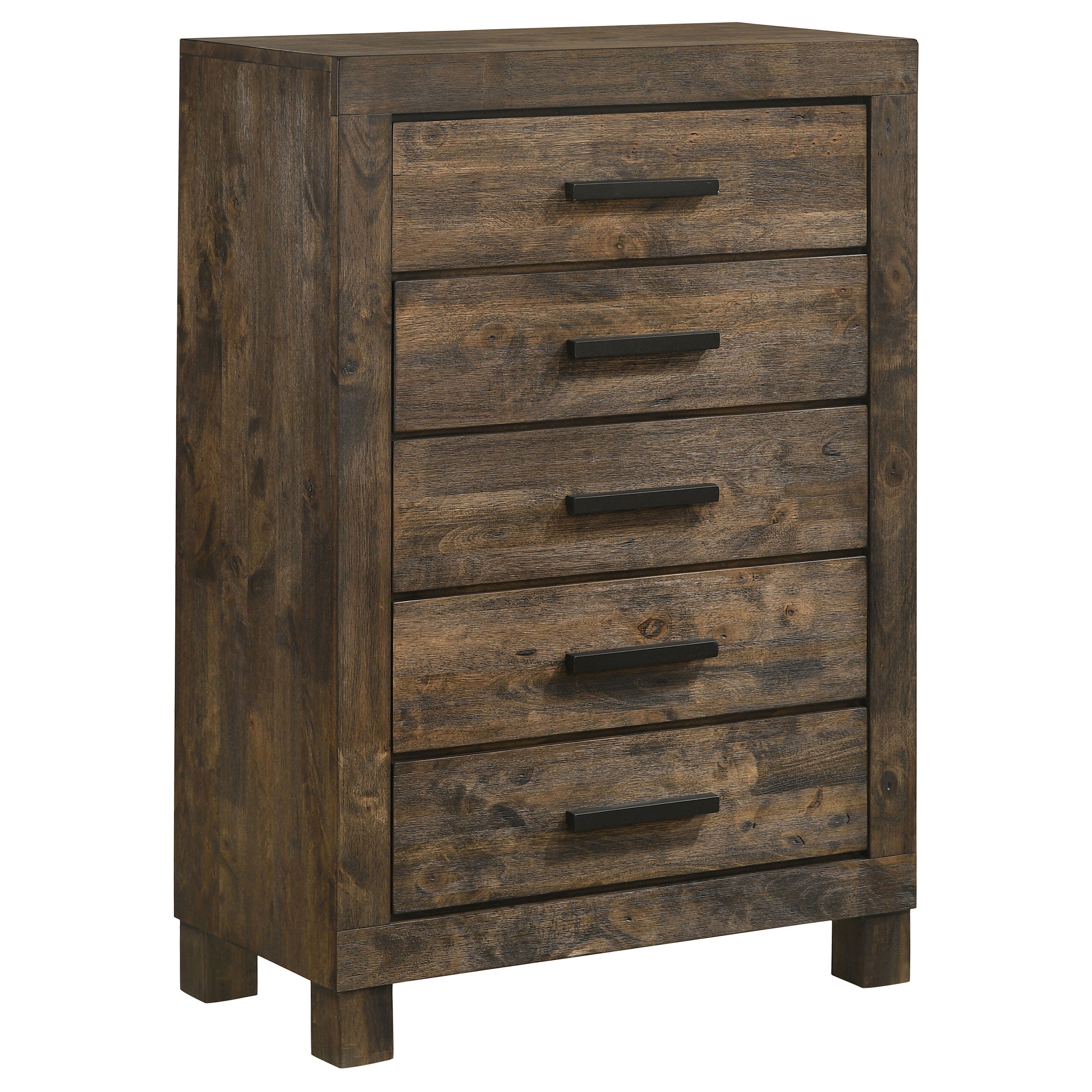 Best Furniture Outlet - Coaster - Woodmont 5-drawer Bedroom Chest Rustic Golden Brown - 222635