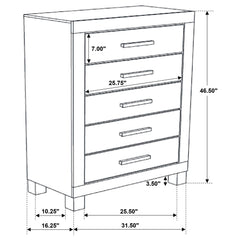 Woodmont 5-drawer Bedroom Chest Rustic Golden Brown