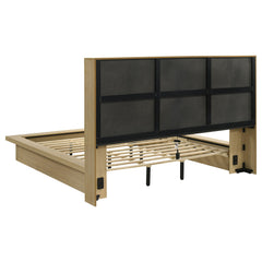 Hendricks California King Bookcase Headboard Platform Bed Light Oak