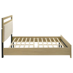 Hendricks California King Panel Headboard Platform Bed Light Oak