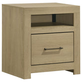 Best Furniture Outlet - Coaster - Hendricks 1-drawer Nightstand Bedside Table with Cubby Light Oak - 222652