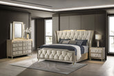 Best Furniture Outlet - Coaster - Lorient 4-piece Eastern King Bedroom Set Ivory and Camel - 222661KE-S4