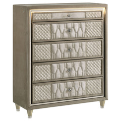 Lorient 5-piece Queen Bedroom Set Ivory and Camel