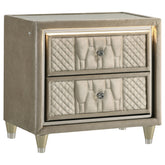 Best Furniture Outlet - Coaster - Lorient 2-drawer LED Nightstand with USB Ivory and Camel - 222662