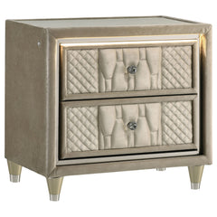Best Furniture Outlet - Coaster - Lorient 2-drawer LED Nightstand with USB Ivory and Camel - 222662