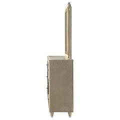 Lorient 8-drawer LED Flame Box Dresser and Mirror Ivory Camel